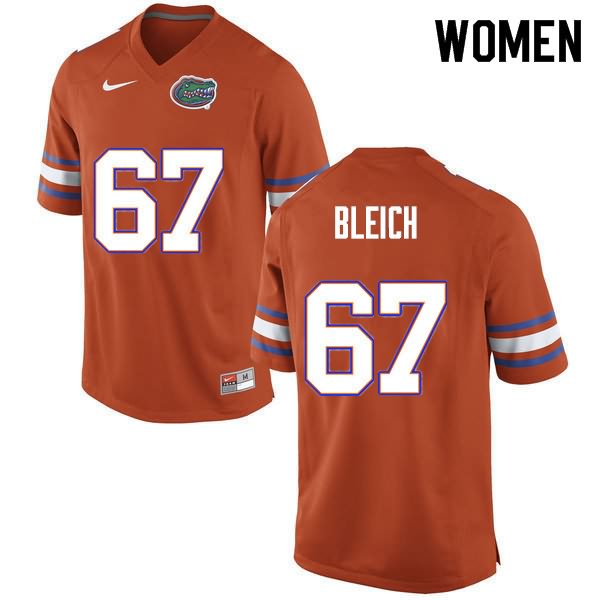 NCAA Florida Gators Christopher Bleich Women's #67 Nike Orange Stitched Authentic College Football Jersey XAO2364RZ